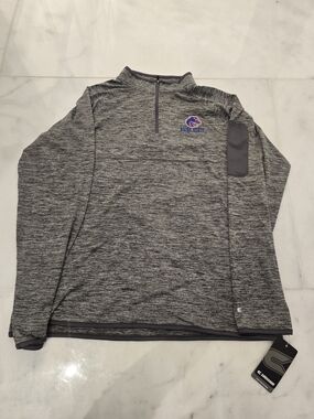Colosseum Heather Gray and Black Quarter-Zip Pullover